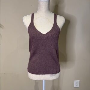 Women's V-Neck Knit Top - Burgundy